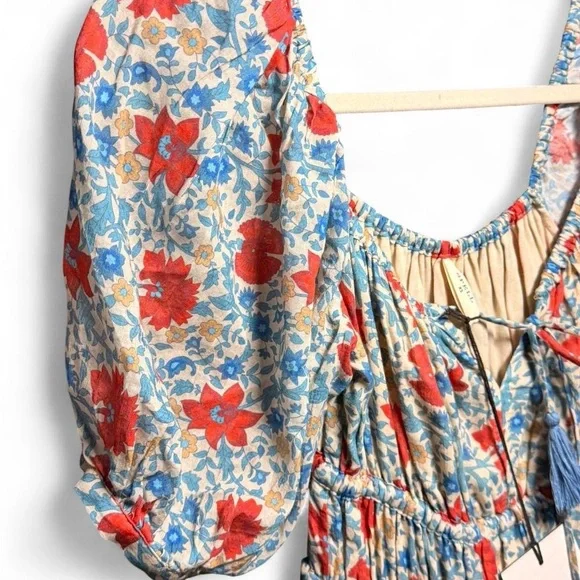 Spell Red and Blue Floral Long Sleeve Dress - Picture 6 of 7